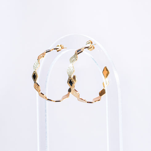 Diamond Stardust Hoop Earrings