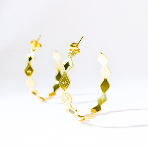 Diamond Stardust Hoop Earrings