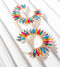 Rainbow Rhinestone Crescent Hoops