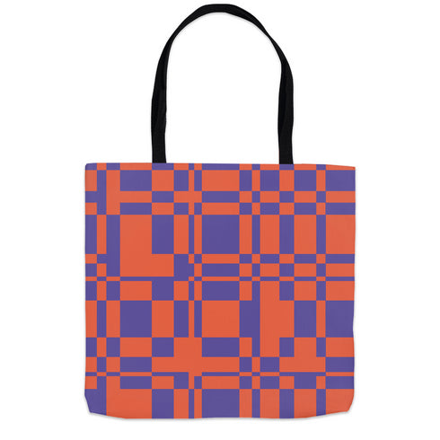 Squared Away Tote in Sunset Orange and Cobalt