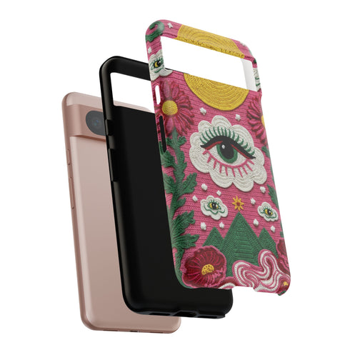 Maximalist Eye Cloud Faux Crochet Tough Case in Matte