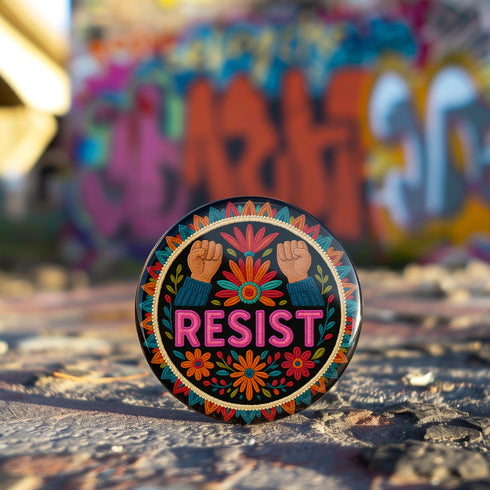 Resist Pinback Button Pin