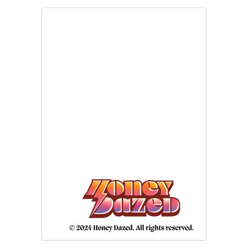 A humorous holiday card featuring an illustration of Glenn Danzig from the Misfits riding a reindeer, wearing a Santa hat and wrapped in Christmas lights. The text at the top reads "Last Caress of Christmas" in icy blue letters, referencing the iconic Misfits song. The background depicts a snowy winter scene, combining punk rock and festive elements for a playful twist.