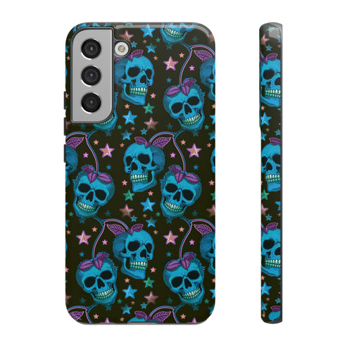 Skull Cherry Phone Case in Blue