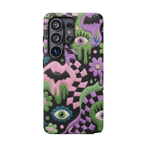 Pastel Goth Bat Faux Crochet Phone Case