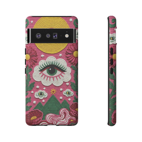 Maximalist Eye Cloud Faux Crochet Tough Case in Matte