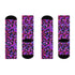 Coquette-style crew socks featuring a bold black background with hot pink and purple psychedelic squiggles, cherries, and shiny pink bows. Made of a soft polyester-spandex blend with reinforced black toe and heel. Fits US women's sizes 5–12 and men's up to 12. Stretchy, colorful, and cute for dopamine dressing.