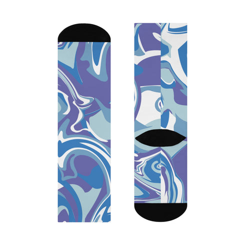 Psychedelic Blue Marble Swirl Socks