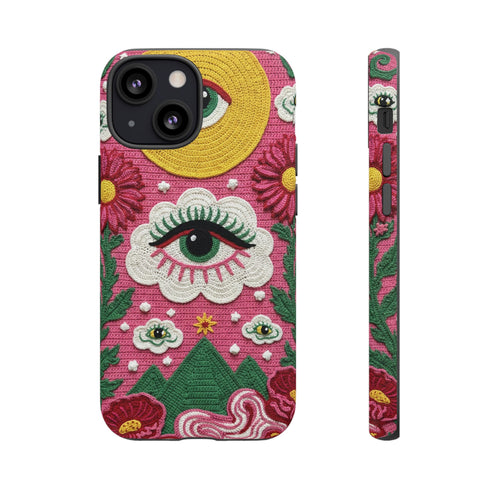 Maximalist Eye Cloud Faux Crochet Tough Case in Matte