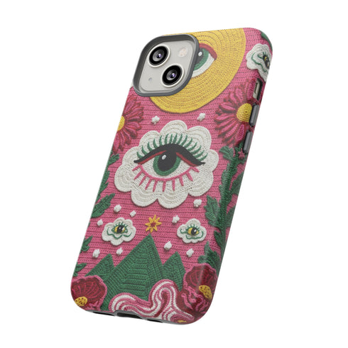 Maximalist Eye Cloud Faux Crochet Tough Case in Matte