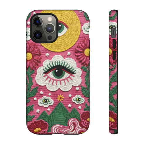 Maximalist Eye Cloud Faux Crochet Tough Case in Matte
