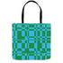 Squared Away Shoulder Tote in Ocean Blue and Green