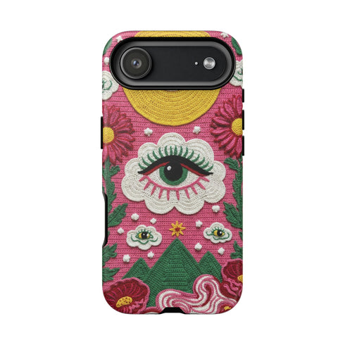 Maximalist Eye Cloud Faux Crochet Tough Case in Matte