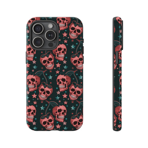 Pink Cherry Skull Phone Case