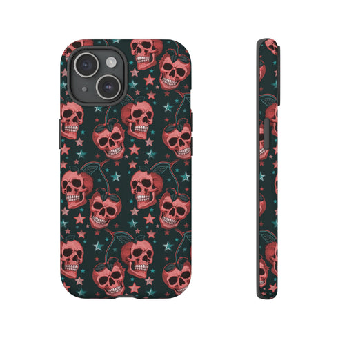 Pink Cherry Skull Phone Case