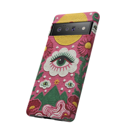 Maximalist Eye Cloud Faux Crochet Tough Case in Matte