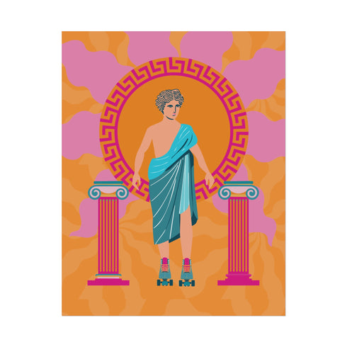 Roller Skate Greek Art Print
