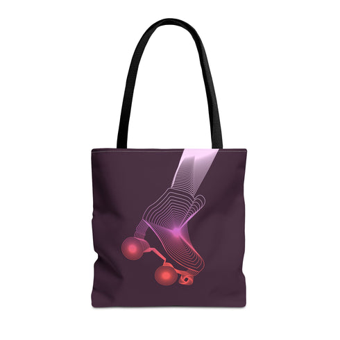Roller Derby Tote Bag, Retro Neon Skate Tote