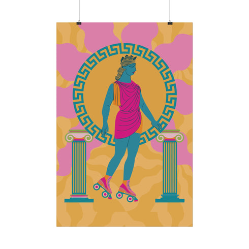 Roller Skating Goddess Art Print