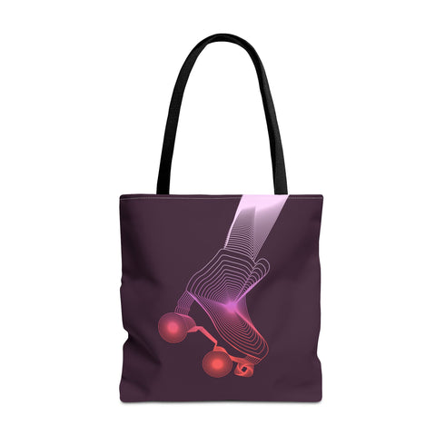 Roller Derby Tote Bag, Retro Neon Skate Tote