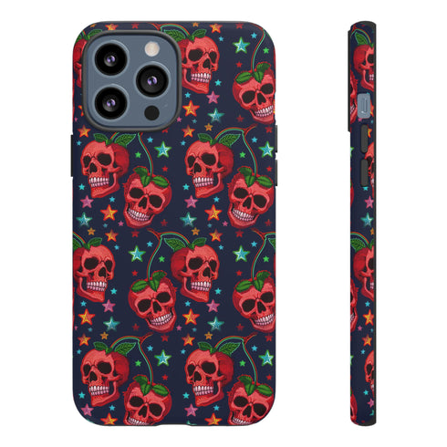 Red Cherry Skull Phone Case