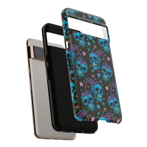 Skull Cherry Phone Case in Blue