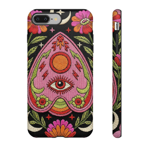Evil Eye Phone Case Planchette Design, Goth Boho Aesthetic Floral iPhone Case