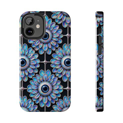 Gothic Floral Eyeball Phone Case - Weirdcore Iridescent iPhone and Samsung Galaxy Protective Cover