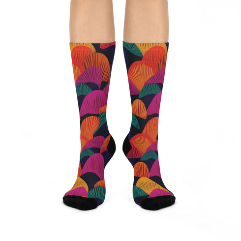 Psychedelic Colorful Mushroom Socks