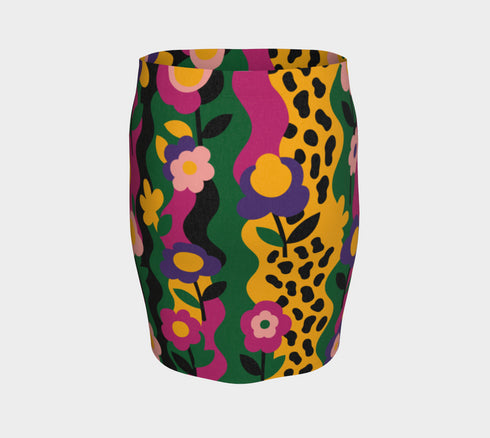 Retro Leopard Garden Mini Skirt