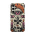 Gothic Faux Crochet Phone Case - Whimsigoth Evil Eye Skull Cover