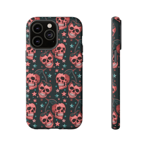 Pink Cherry Skull Phone Case