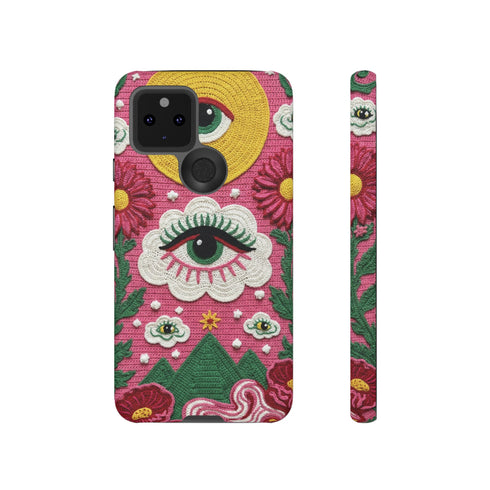 Maximalist Eye Cloud Faux Crochet Tough Case in Matte