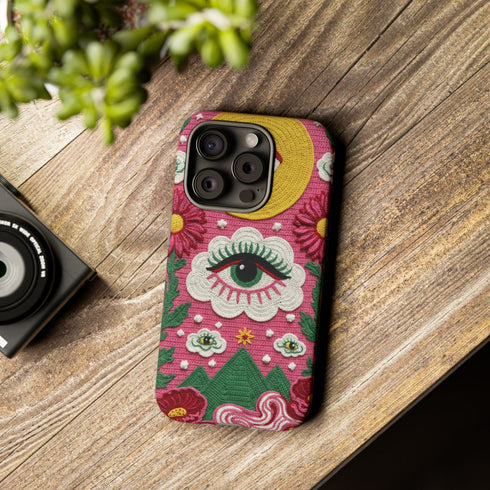 Maximalist Eye Cloud Faux Crochet Tough Case in Matte