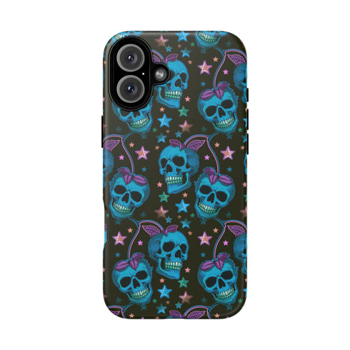 Skull Cherry Phone Case in Blue