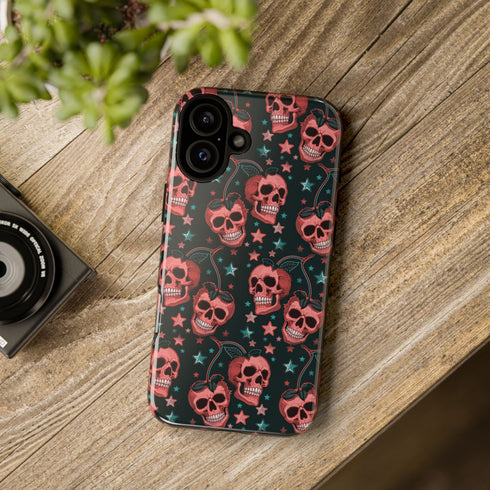 Pink Cherry Skull Phone Case