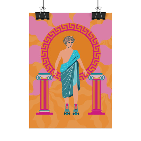 Roller Skate Greek Art Print