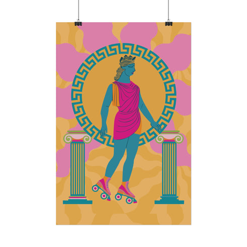 Roller Skating Goddess Art Print