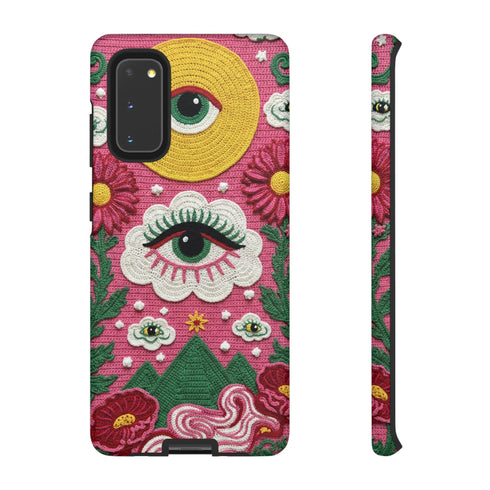 Maximalist Eye Cloud Faux Crochet Tough Case in Matte
