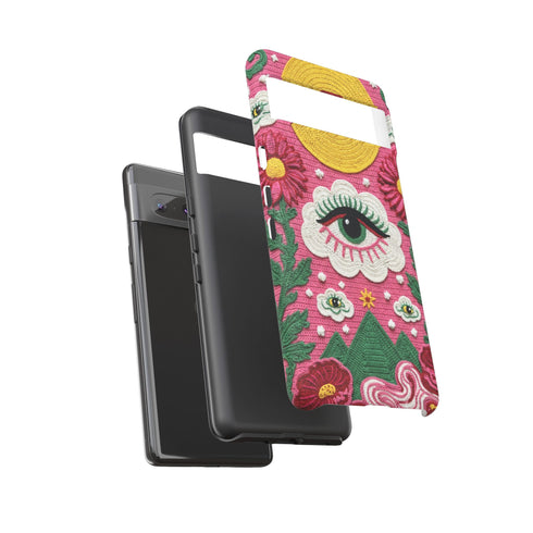 Maximalist Eye Cloud Faux Crochet Tough Case in Matte