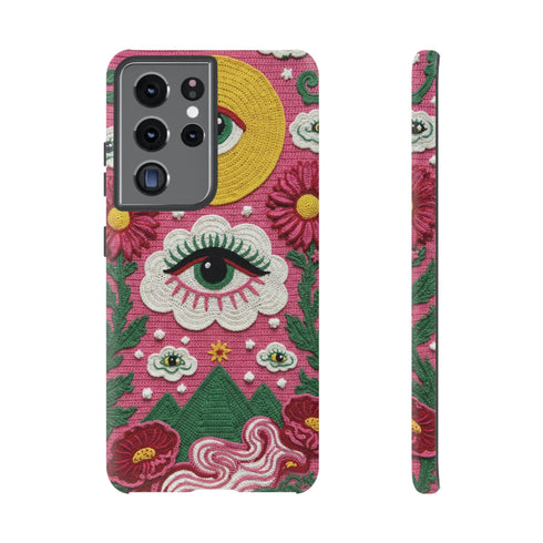 Maximalist Eye Cloud Faux Crochet Tough Case in Matte
