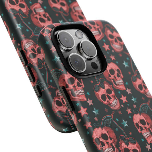 Pink Cherry Skull Phone Case