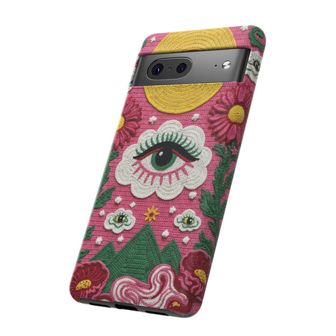 Maximalist Eye Cloud Faux Crochet Tough Case in Matte