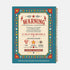 A spiral-bound hardcover planner featuring a retro-style teal cover with the text "An Almanac of Poor Decisions" in bold red and cream typography. The cover includes a grumpy cloud raining down lightning bolts, alongside stars, flowers, and vintage banners. The interior reveals crisp white pages with a 2026 to 2027 year-at-a-glance spread, plus clean, minimalist, completely undated monthly and weekly calendar grids with dedicated sections for writing daily to-do lists and random notes.