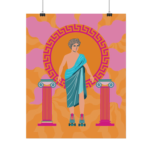 Roller Skate Greek Art Print
