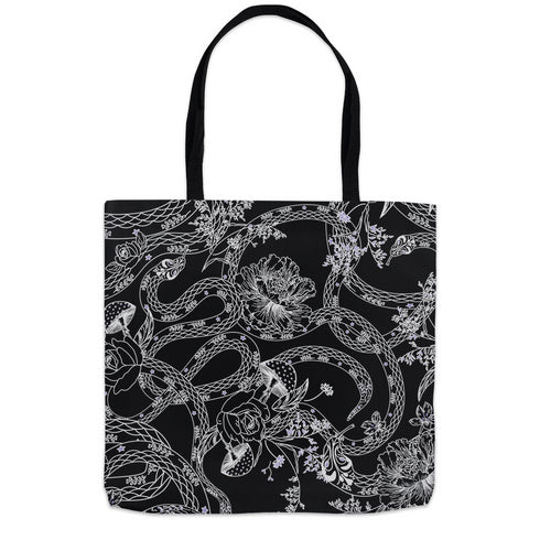 Midnight Garden Serpent Canvas Shoulder Tote