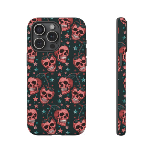 Pink Cherry Skull Phone Case