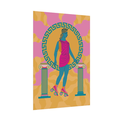 Roller Skating Goddess Art Print