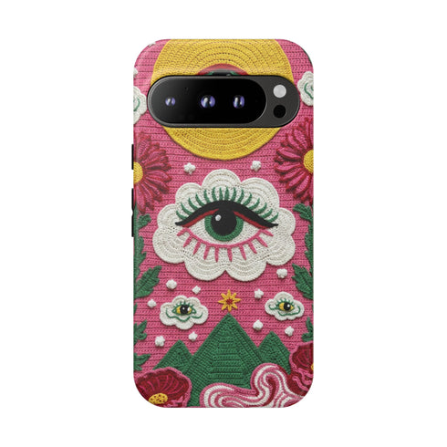 Maximalist Eye Cloud Faux Crochet Tough Case in Matte