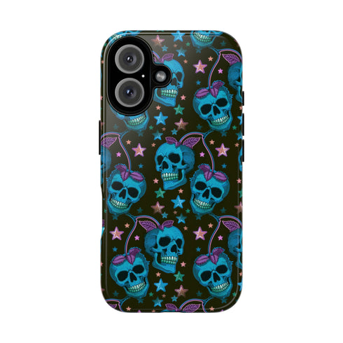 Skull Cherry Phone Case in Blue